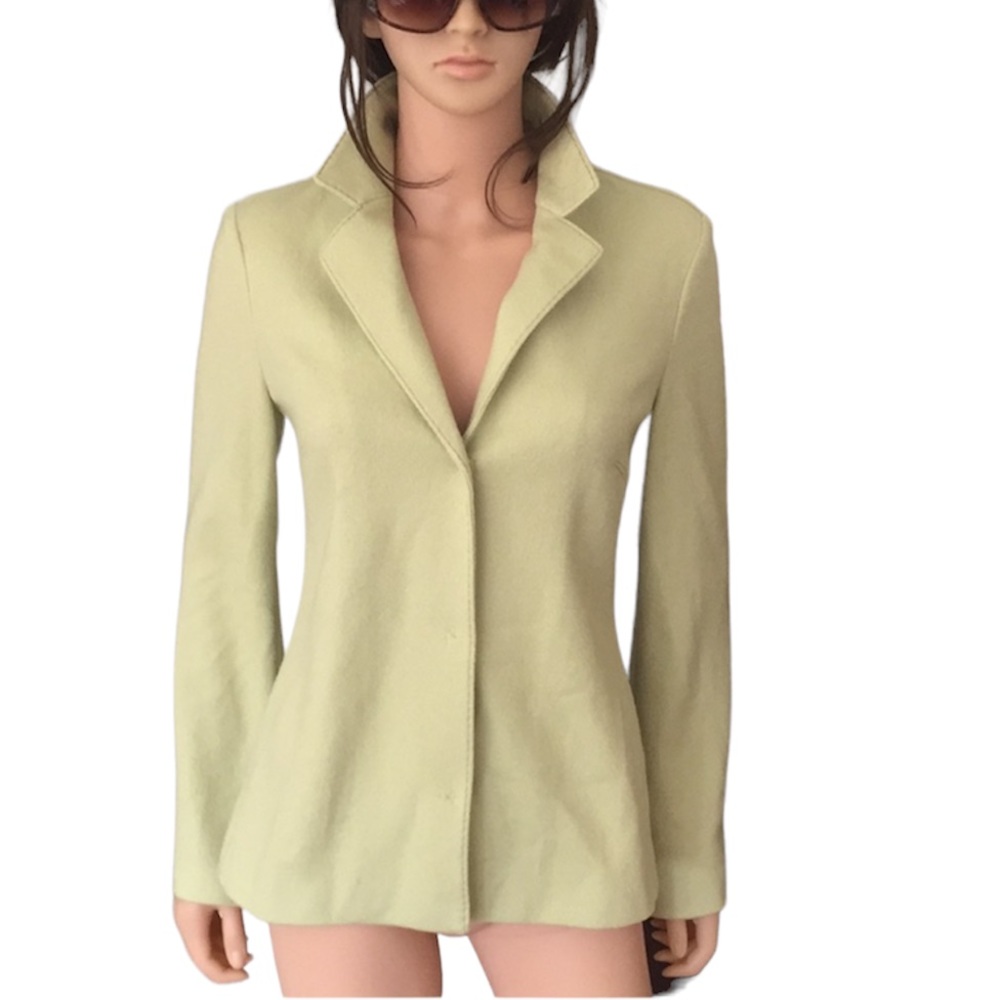 Vintage Evolution ALMA double faced green virgin wool blazer made in Italy